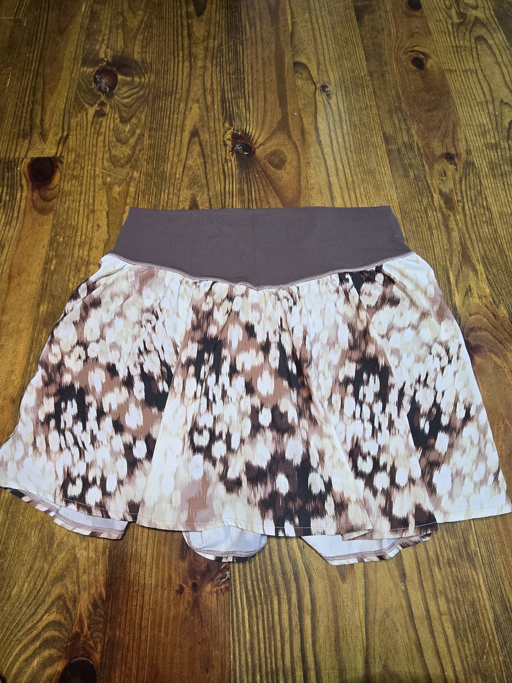 aerie Brown and Cream Printed Circle Skirt